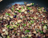 茄子とピーマンと挽き肉の甘辛味噌炒め作り方3写真
