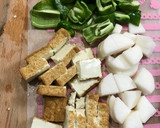 豚肉と厚揚げ大根ピーマンの胡麻味噌炒め☆作り方1写真