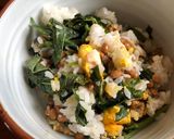 納豆とモロヘイヤの卵入りまぜご飯作り方5写真