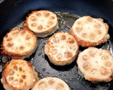 簡単♫れんこんで つくねはさみ焼き作り方3写真