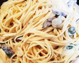 秋刀魚のガーリッククリームパスタ♪作り方8写真