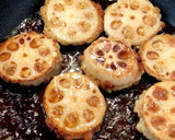 簡単♫れんこんで つくねはさみ焼き作り方5写真