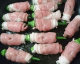 超簡単！焼き肉のたれでオクラの豚肉巻き作り方3写真