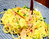 簡単！アスパラとベーコンのペペロンチーノ作り方10写真