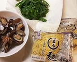 あさりとニラの塩麹焼きそば作り方1写真