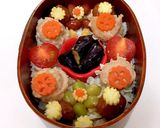 シュウマイと肉団子弁当 詰め方 簡単作り方4写真