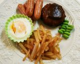 お弁当(9/19)ハンバーグと目玉焼き作り方4写真