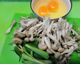 ＊白だしでニラとしめじと卵の炒め物＊作り方1写真
