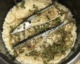 秋刀魚と実山椒のもち麦入り炊き込みごはん作り方3写真