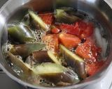 朝夕２人♪レンジ茄子トマト玉ねぎのみそ汁作り方2写真