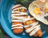簡単ハロウィンおかず　ミイラチーズカツ作り方6写真