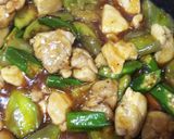 鶏肉と茄子とオクラの甘辛さっぱり炒め♪作り方5写真