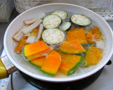 ●かぼちゃとナスとちくわの煮物●作り方2写真