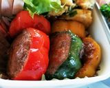 お弁当に✨カラーピーマンの肉詰め作り方2写真