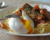 骨まで食べれる秋刀魚とソーセージのパスタ作り方6写真