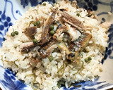 秋刀魚と実山椒のもち麦入り炊き込みごはん作り方5写真