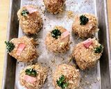桃と帆立貝の重ね揚げ作り方9写真