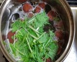 アミタケと水菜の味噌汁作り方5写真