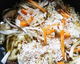 メンツユで簡単鳥胸肉と野菜の炊き込みご飯作り方3写真