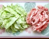豚バラとキャベツのわさび風味パスタ作り方1写真