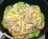 豚バラとキャベツのわさび風味パスタ作り方5写真