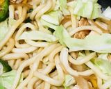 野菜たくさんの鶏肉のあまから焼きうどん作り方4写真
