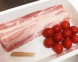 簡単プチッとおつまみ！ベーコントマト焼き作り方1写真