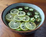 オクラとすだちのもずくスープ作り方5写真