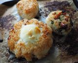 お好み焼きおにぎりインとろ~り卵作り方2写真