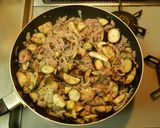 フライパンひとつで！牛肉とナスのトマト煮作り方3写真