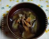茄子の味噌汁に豚肉♪作り方4写真