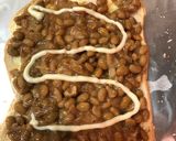 納豆なめ茸チーズのトースト作り方1写真