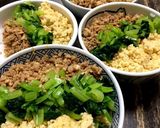 鶏ひき肉の三色丼作り方4写真