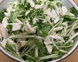 セロリと水菜と鶏肉のサラダ作り方4写真
