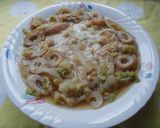 白菜・ちくわ・油揚げを煮て、たまごとじ♪作り方4写真