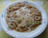 白菜・ちくわ・油揚げを煮て、たまごとじ♪作り方4写真