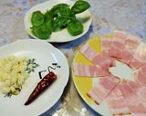 アスパラとしめじの鯖缶トマトパスタ作り方1写真