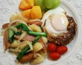 お弁当(9/26)目玉焼きのせハンバーグ作り方4写真
