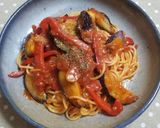 茄子とパプリカのトマトパスタ作り方10写真
