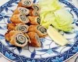 生ハムと青じその豚肉ロール作り方9写真