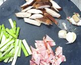 アスパラガスとしいたけとベーコンのパスタ作り方2写真