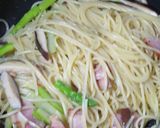 アスパラガスとしいたけとベーコンのパスタ作り方10写真