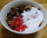 牛肉ときのこの山かけ丼作り方5写真