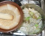 餃子鍋♪簡単ザーサイ胡麻スープ白菜入り作り方10写真