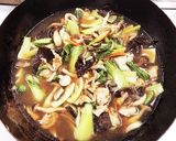 豚肉とキノコのあんかけ焼きそば作り方5写真