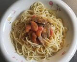 カルビのトマトグレービーソースパスタ作り方8写真