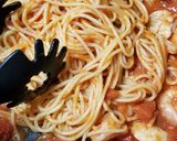 海老とホタテのスパゲティアラビアータ作り方5写真