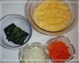 野菜たっぷりひき肉チャーハン作り方1写真