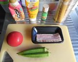オクラとトマトのパスタ作り方1写真