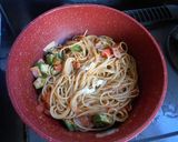 オクラとトマトのパスタ作り方9写真